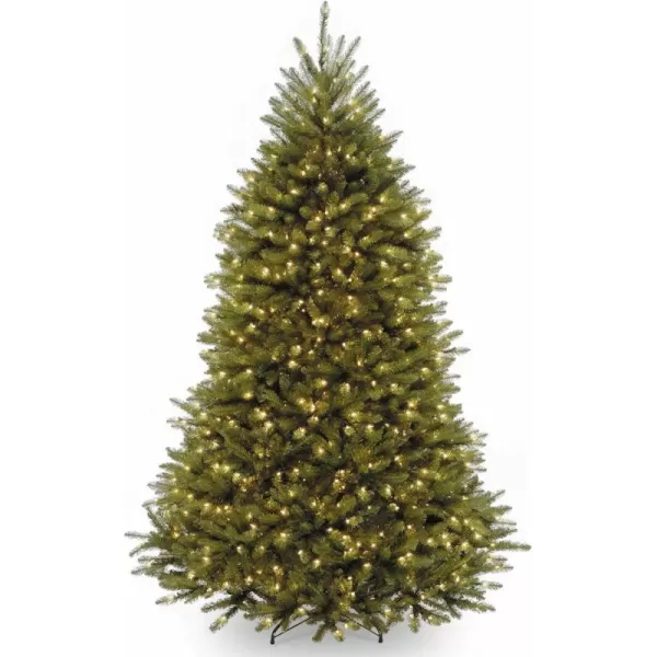 imageNational Tree Company PreLit Artificial Full Christmas Tree Green Dunhill Fir White Lights Includes Stand 65 Feet75 ft