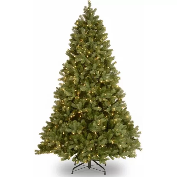 imageNational Tree Company PreLit Feel Real Artificial Full Downswept Christmas Tree Green Douglas Fir Dual Color LED Lights 75 feet75 Ft