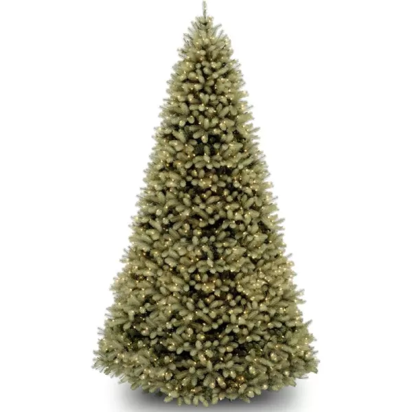 imageNational Tree Company PreLit Feel Real Artificial Full Downswept Christmas Tree Green Douglas Fir Dual Color LED Lights Includes Stand and PowerConnect 9 feet9 ft