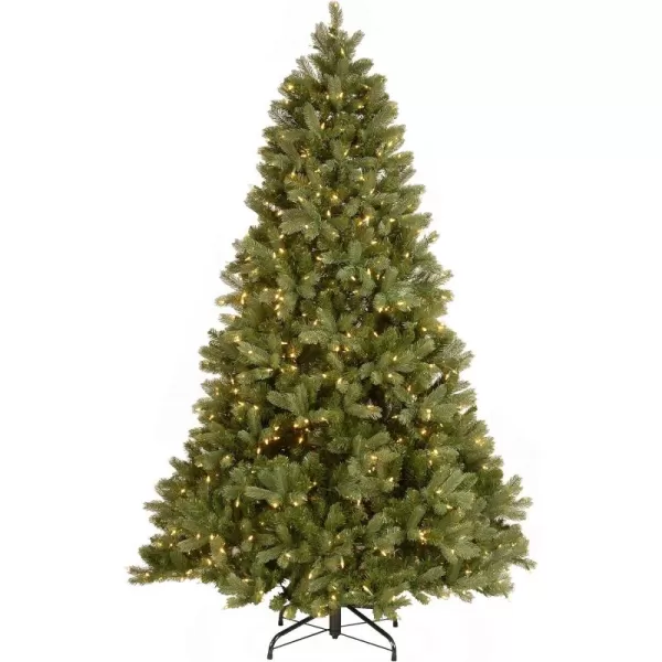 imageNational Tree Company PreLit Feel Real Artificial Full Downswept Christmas Tree Green Douglas Fir Dual Color LED Lights Includes Stand and PowerConnect 9 feet75 ft