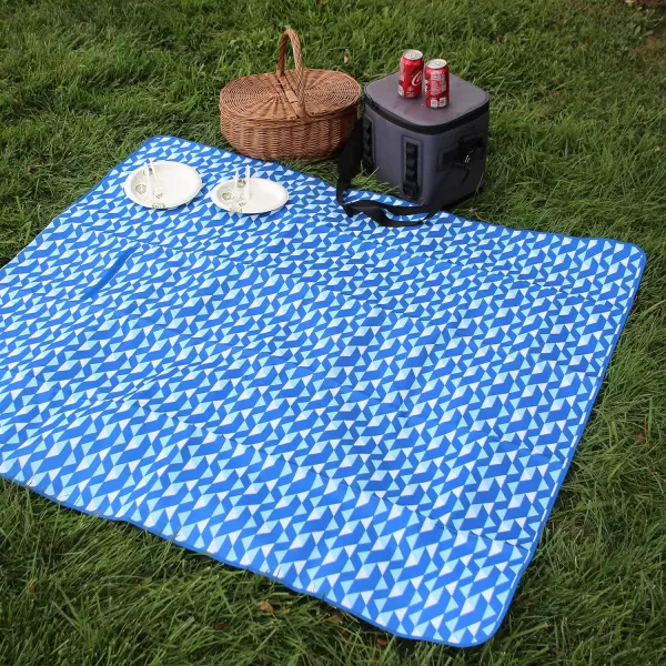 imageNational Outdoor Living Blue Geometric Print RollUp Travel Blanket