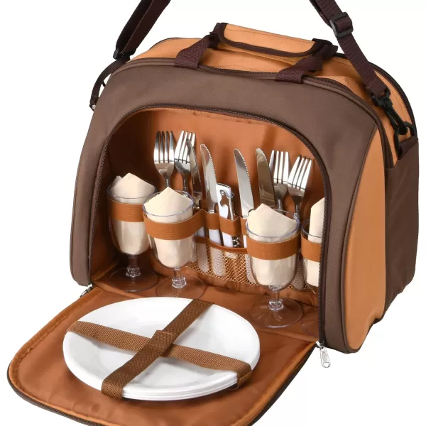 imageNational Outdoor Living Two Tone Brown Picnic Cooler for Four