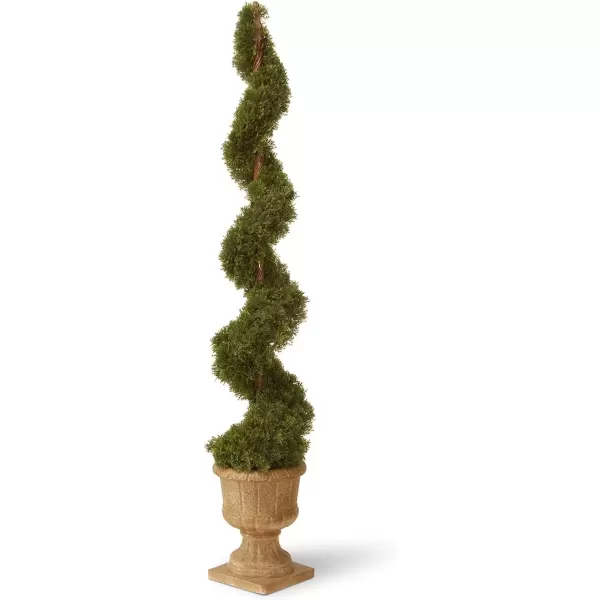 imageNational Tree Company Artificial Shrub  Includes Urn Base  Cedar Spiral 60 Inch60 Inch