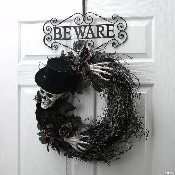 imageNational Tree Company Beware Wreath Hanger Halloween Collection 16 Inches