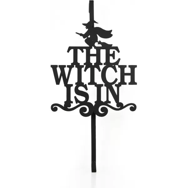 imageNational Tree Company Metal Wreath Hanger Black The Witch is in Halloween Collection 18 Inches