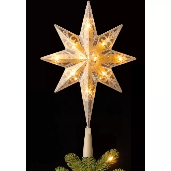 imageNational Tree 11 Inch Bethlehem Star Tree Topper with 10 Battery Operated Dual Color LED Lights with 9 Functions TA2111LB1