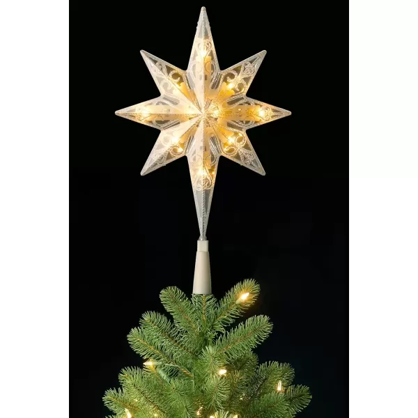 imageNational Tree 11 Inch Bethlehem Star Tree Topper with 10 Battery Operated Warm White LED Lights TA2111LSWB1