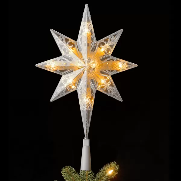 imageNational Tree 11 Inch Bethlehem Star Tree Topper with 10 Battery Operated Warm White LED Lights TA2111LSWB1