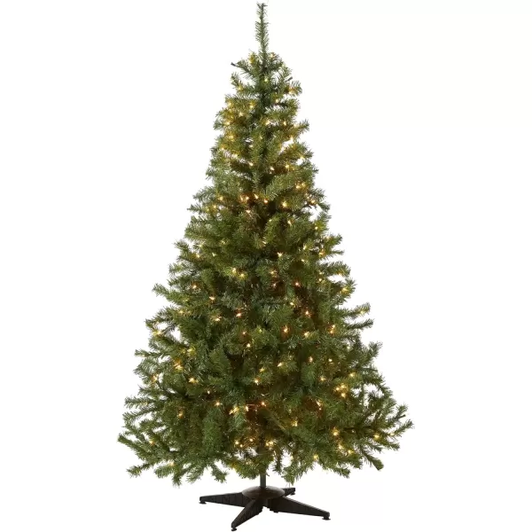 imageNational Tree Company PreLit Artificial Mini Christmas Tree Green Kincaid Spruce White Lights Includes Stand 4 Feet6ft