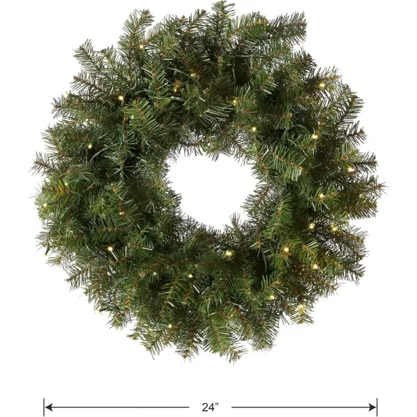 imageNational Tree Company PreLit Artificial Christmas Wreath Green Norwood Fir White Lights Christmas Collection 30 Inches24 in