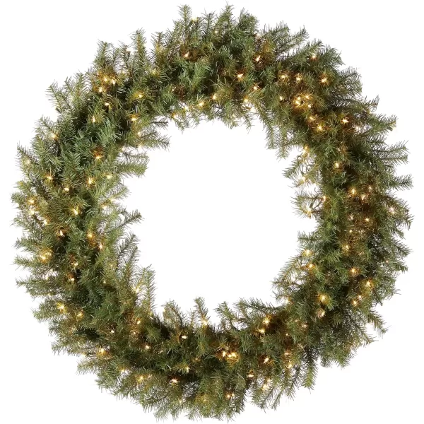 imageNational Tree Company PreLit Artificial Christmas Wreath Green Norwood Fir White Lights Christmas Collection 48 Inches48Inch