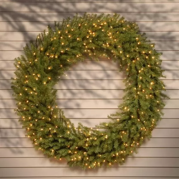 imageNational Tree Company PreLit Artificial Christmas Wreath Green Norwood Fir White Lights Christmas Collection 48 Inches60 in