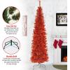 imageNational Tree Company Artificial Christmas Tree Red Tinsel Includes Stand 6 feet