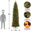 imageNational Tree Company Artificial Giant Slim Christmas Tree Green North Valley Spruce White Lights Includes Stand 10 Feet