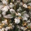 imageNational Tree Company lit Artificial Christmas Tree  Includes PreStrung White Lights and Stand  Snowy Mountain Pine Slim75 ft