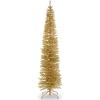 imageNational Tree Company Artificial Christmas Tree Champagne Gold Tinsel Includes Stand 7 feet