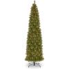 imageNational Tree Company Tacoma Pine 12 Foot Prelit Slim Artificial Christmas Holiday Tree with White Lights Metal Stand and Easy Assembly Green