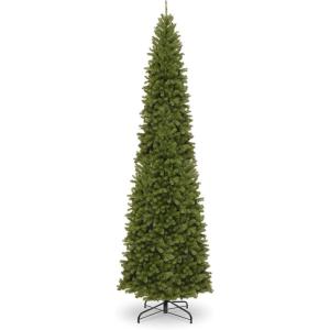 imageNational Tree Company PreLit Artificial Giant Slim Christmas Tree Green North Valley Spruce White Lights Includes Stand 16 Feet