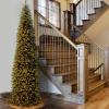 imageNational Tree Company Artificial PreLit Slim Christmas Tree Green Kingswood Fir Multicolor Lights Includes Stand 12 FeetArtificial Tree