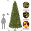 imageNational Tree Company Feel Real Prelit Artificial Christmas Tree  Includes Prestrung White Lights and Stand  Ridgewood Spruce Slim  14 ft