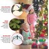 imageNational Tree Company Feel Real Prelit Artificial Christmas Tree  Includes Prestrung White Lights and Stand  Ridgewood Spruce Slim  14 ft