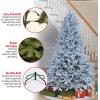 imageNational Tree Company PreLit Feel Real Artificial Christmas Tree Snowy Hamilton Spruce Green White Lights Includes Stand 75 Feet