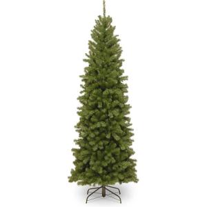 imageNational Tree Company Artificial Slim Christmas Tree Green North Valley Spruce Includes Stand 65 Feet