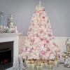 imageNational Tree Company Artificial Christmas Tree  Includes Stand  White With Silver Glitter  Winchester White Pine  75 ft