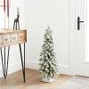 imageNational Tree Company PreLit Artificial Christmas Tree Snowy Downswept Green White Lights Includes Stand 4 Feet3ft