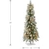 imageNational Tree Company PreLit Artificial Christmas Tree Snowy Downswept Green White Lights Includes Stand 4 Feet3ft