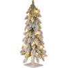 imageNational Tree Company PreLit Artificial Christmas Tree Snowy Downswept Green White Lights Includes Stand 4 Feet3ft