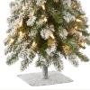 imageNational Tree Company PreLit Artificial Christmas Tree Snowy Downswept Green White Lights Includes Stand 4 Feet3ft