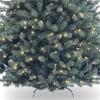 imageNational Tree Company PreLit Artificial Full Christmas Tree Blue North Valley Spruce White Lights Includes Stand 65 feet7ft 6in