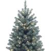 imageNational Tree Company PreLit Artificial Full Christmas Tree Blue North Valley Spruce White Lights Includes Stand 65 feet7ft 6in