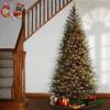 imageNational Tree Company PreLit Artificial Slim Christmas Tree Green Aspen Spruce White Lights Includes Stand 6 Feet6ft