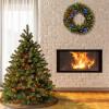 imageNational Tree Company PreLit Feel Real Artificial Full Downswept Christmas Tree Green Douglas Fir Multicolor Lights Includes Stand 45 feetWith 450 Multicolor Lights