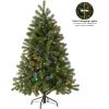 imageNational Tree Company PreLit Feel Real Artificial Slim Downswept Christmas Tree Green Douglas Fir Dual Color LED Lights Includes PowerConnect and Stand 7 feet4ft 6in