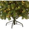 imageNational Tree Company PreLit Feel Real Artificial Slim Downswept Christmas Tree Green Douglas Fir Dual Color LED Lights Includes PowerConnect and Stand 7 feet4ft 6in