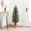 imageNational Tree Company Prelit Artificial Christmas Tree For Entrances  Includes Prestrung White Lights and Stand  Montclair Spruce  5 ft4ft