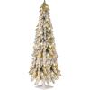 imageNational Tree 60 Inch Snowy Downswept Forestree with 200 Clear Lights on a Metal Plate Stand FTDF160ALO