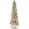 imageNational Tree Company PreLit Artificial Christmas Tree Snowy Downswept Green White Lights Includes Stand 4 Feet4ft