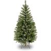 imageNational Tree Company PreLit Artificial Slim Christmas Tree Green Aspen Spruce White Lights Includes Stand 6 Feet4ft