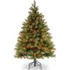 imageNational Tree Company PreLit Feel Real Artificial Full Downswept Christmas Tree Green Douglas Fir Multicolor Lights Includes Stand 45 feetWith 450 Multicolor Lights