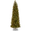 imageNational Tree Company PreLit Feel Real Artificial Slim Downswept Christmas Tree Green Douglas Fir Dual Color LED Lights Includes PowerConnect and Stand 65 feet