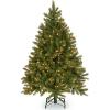 imageNational Tree Company PreLit Feel Real Artificial Slim Downswept Christmas Tree Green Douglas Fir Dual Color LED Lights Includes PowerConnect and Stand 7 feet4ft 6in