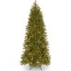 imageNational Tree Company PreLit Feel Real Artificial Slim Downswept Christmas Tree Green Douglas Fir Dual Color LED Lights Includes PowerConnect and Stand 7 feet6ft