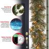 imageNational Tree Company PreLit Artificial Christmas Garland Green Glittery Bristle Pine White Lights Decorated with Pine Cones Battery Operated Christmas Collection 6 Feet