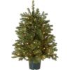 imageNational Tree Company Feel Real Artificial Christmas Tree For Entrances Includes White Lights and Stand  Hampton Spruce  3 ft