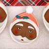 imageHGTV Home Collection 4 African American Santa Plates Blush 1in