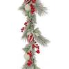 imageHGTV Home Collection Unlit Artificial Christmas Garland SnowDusted Mixed Branch Tips Flexible Vine Base Unlit 6 Feet